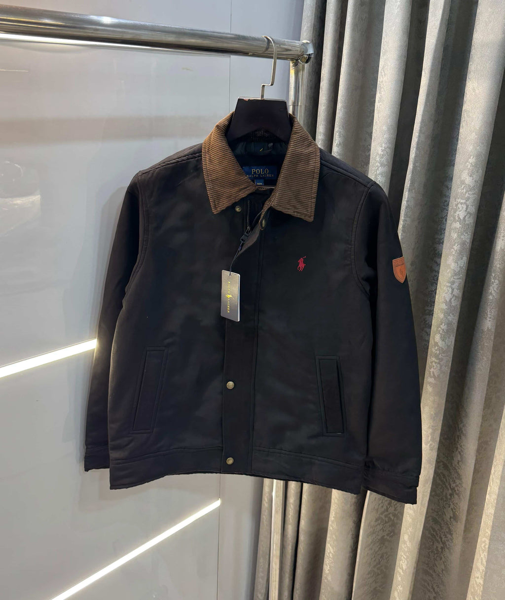 Ralp h Lauren Black Imported Classic Bomber Jacket