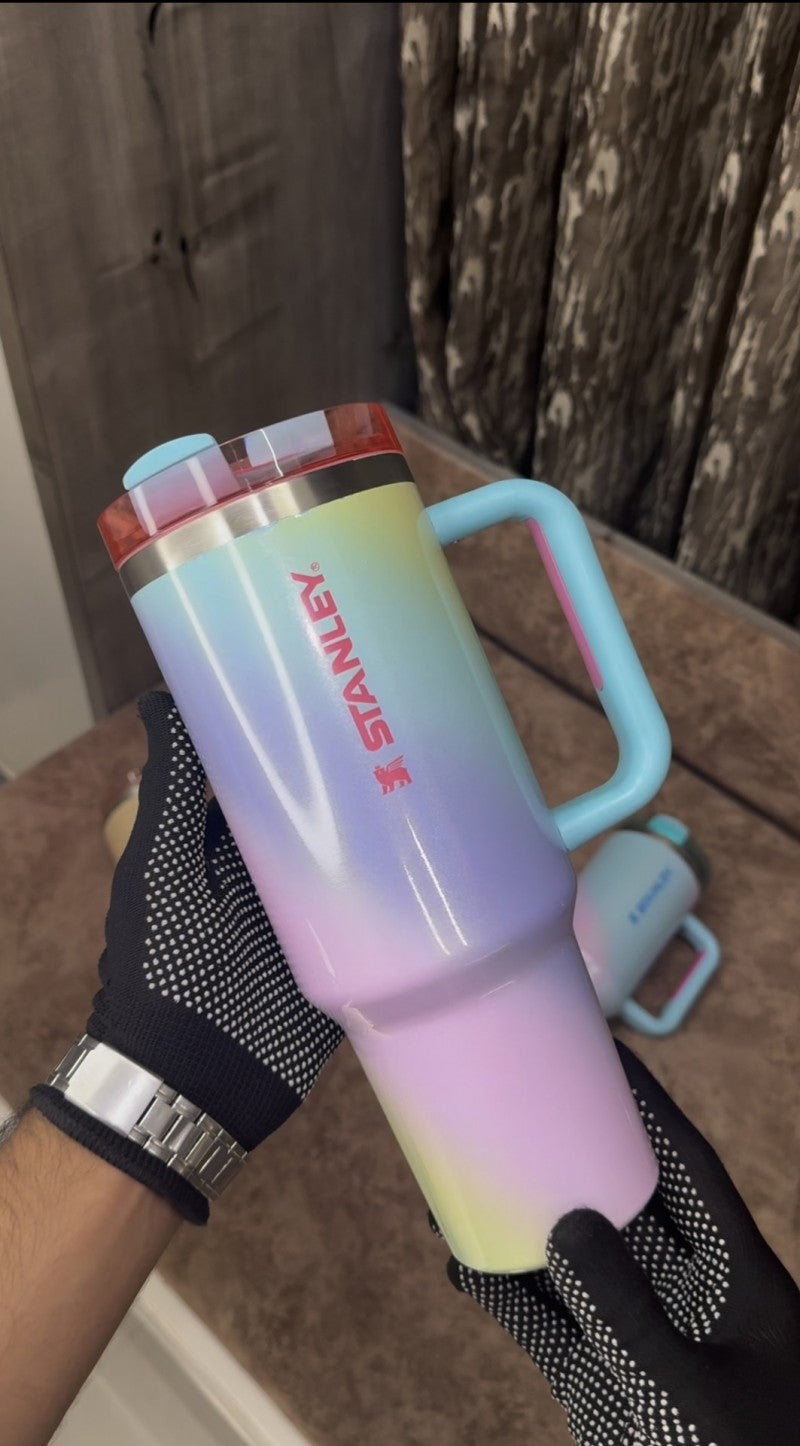 Stanley x Dual Glossy Glitter Gradient Blue Pink Tumbler