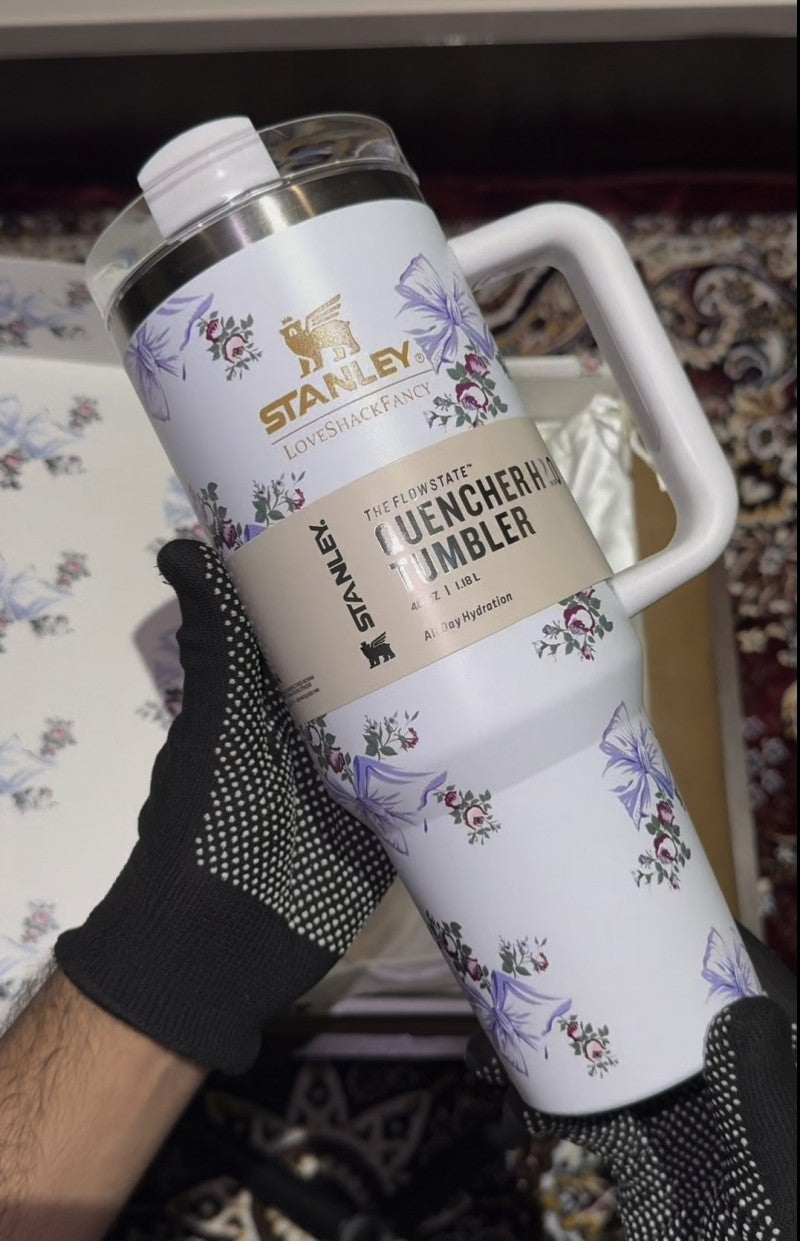 Stanley x LoveShackFancy Flowstate White Tumbler