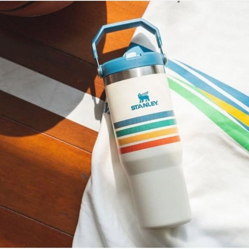 Stanley IceFlow Flip Straw Strips Tumbler White 30oz