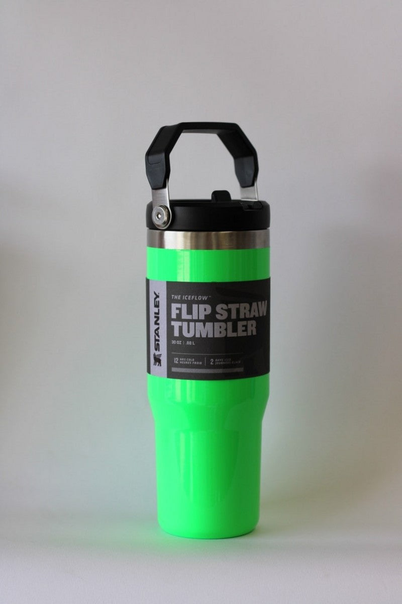 Stanley IceFlow Flip Straw Tumbler Neon Green 30 oz