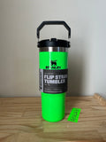 Stanley IceFlow Flip Straw Tumbler Neon Green 30 oz