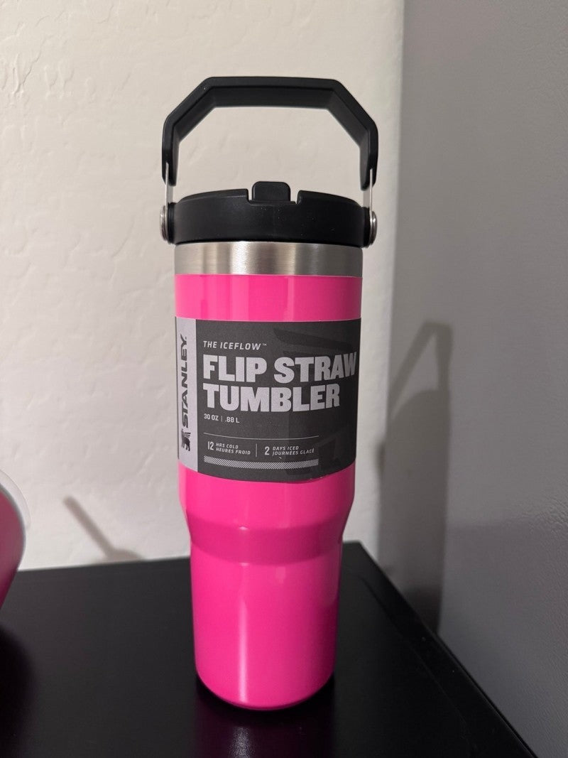 Stanley IceFlow Flip Straw Tumbler Electric Pink 30 oz