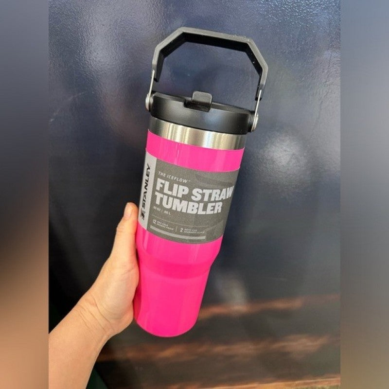 Stanley IceFlow Flip Straw Tumbler Electric Pink 30 oz