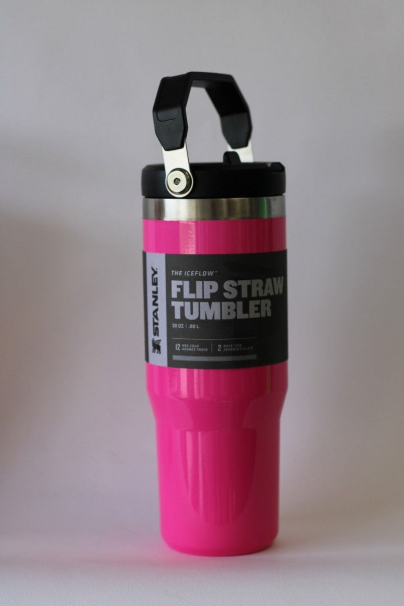Stanley IceFlow Flip Straw Tumbler Electric Pink 30 oz