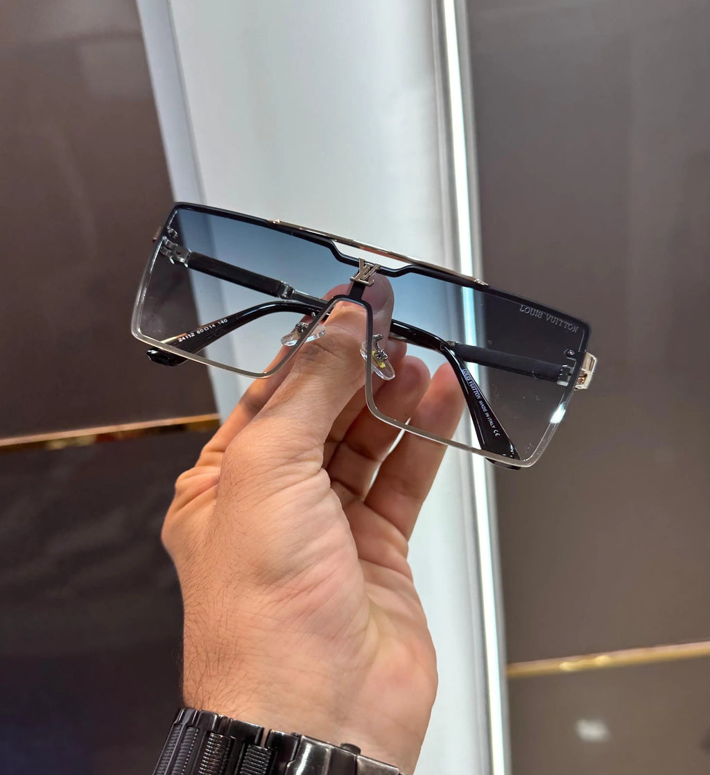Louis Vuitto n Silver Blue Metal Premium Shades 4112