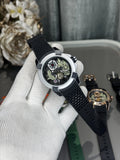 Jacob&Co. Ram. Silver Black Quartz Watch