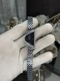 Dio r Silver Black Diamond Premium Ladies Watch