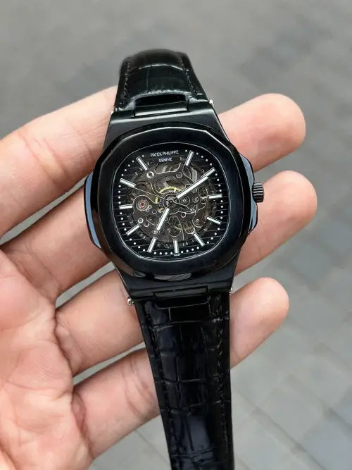 Pate_k Phillipe Automatic Leather Black