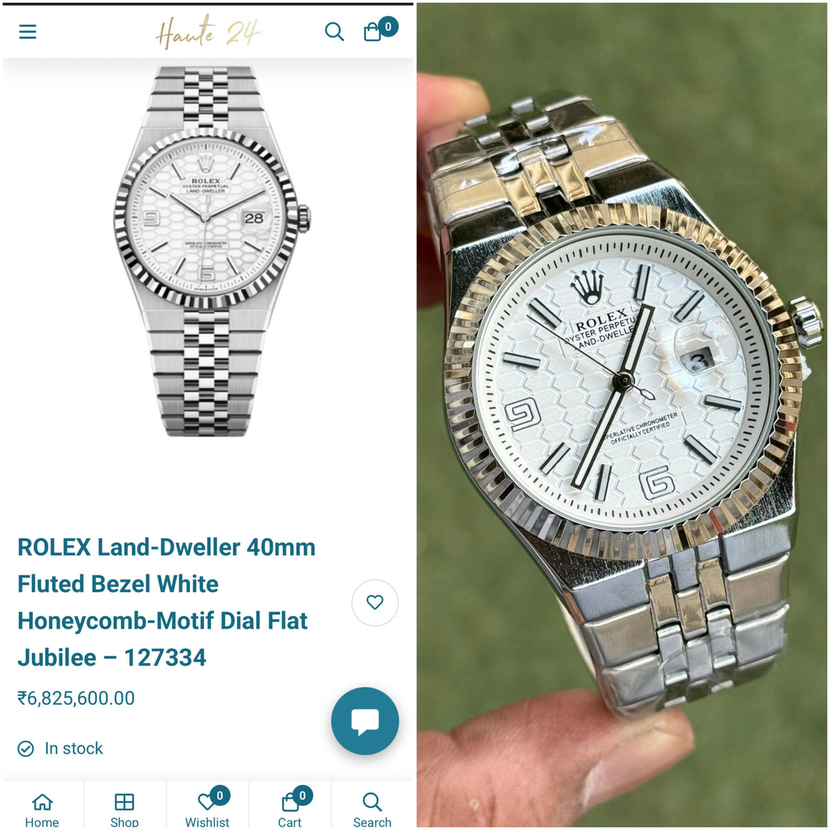 rolex land deweller white