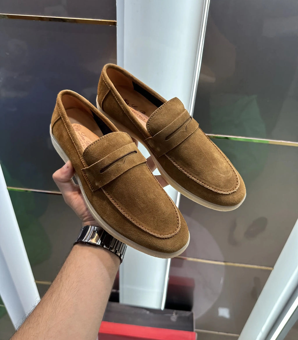 Loro Pian a Tan Suede Leather Premium Shoes