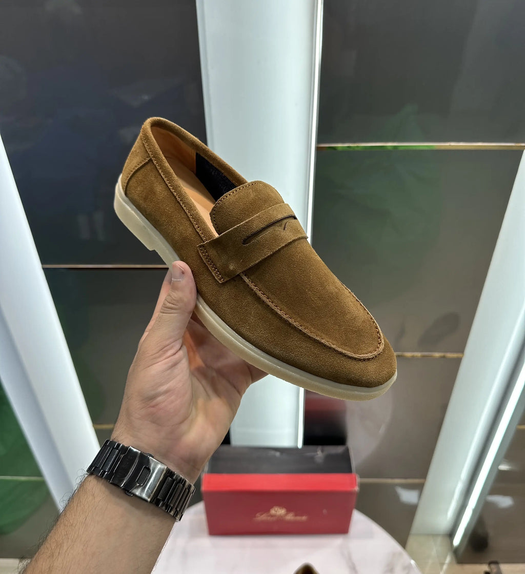 Loro Pian a Tan Suede Leather Premium Shoes