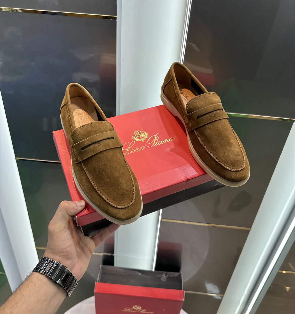 Loro Pian a Tan Suede Leather Premium Shoes