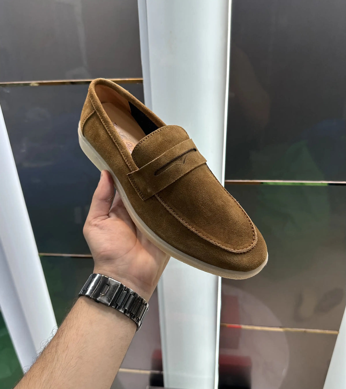 Loro Pian a Tan Suede Leather Premium Shoes