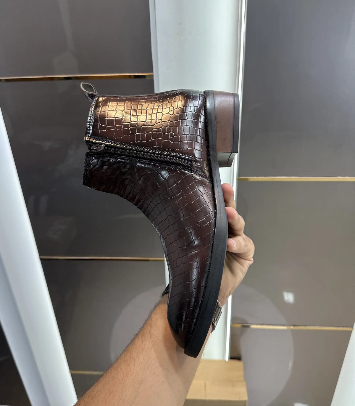 Zara_Chelsea Brown Premium Leather Boots