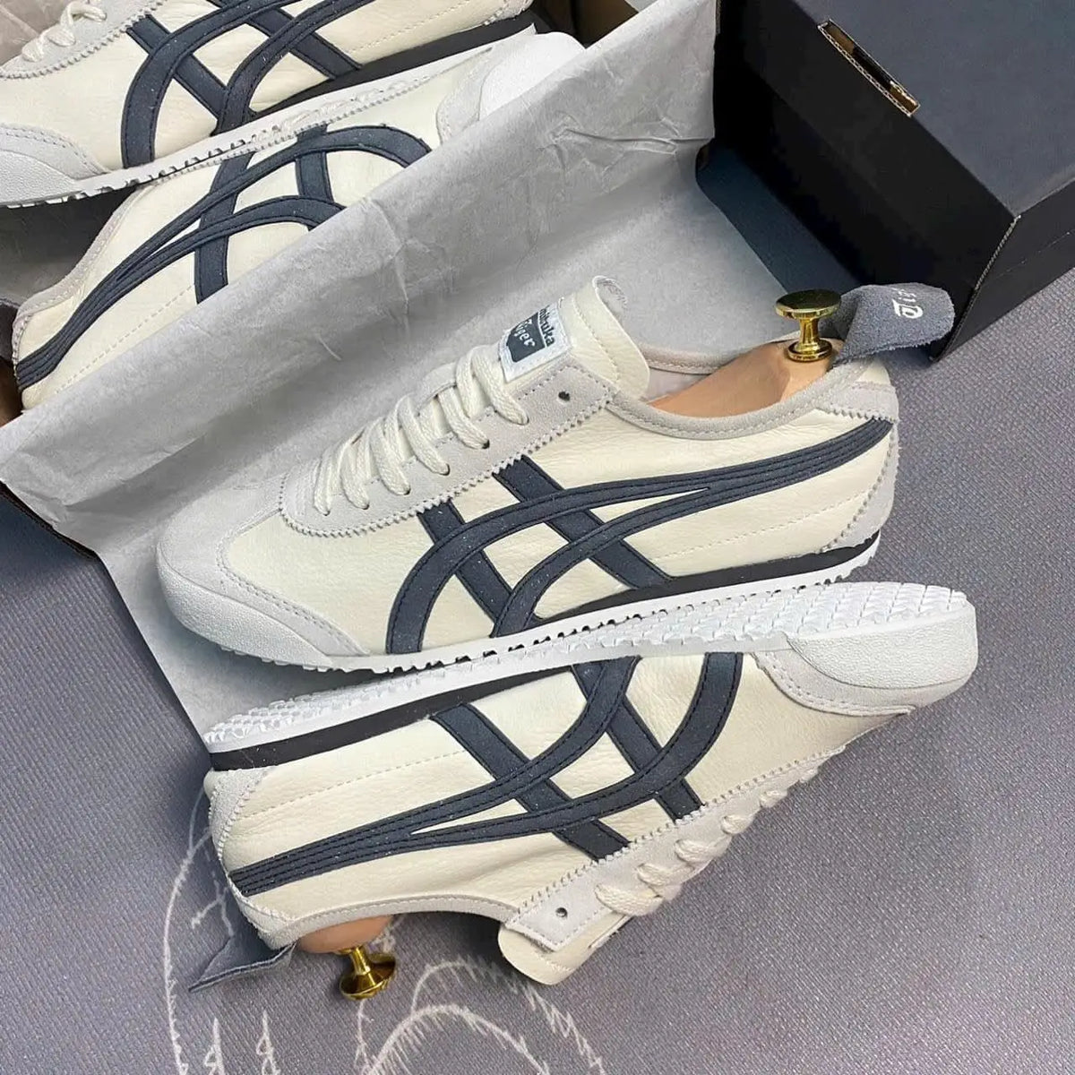 Onitsuka Tiger Mexico 66 BeigeNavy  Girls  Womens First Copy Sneakers