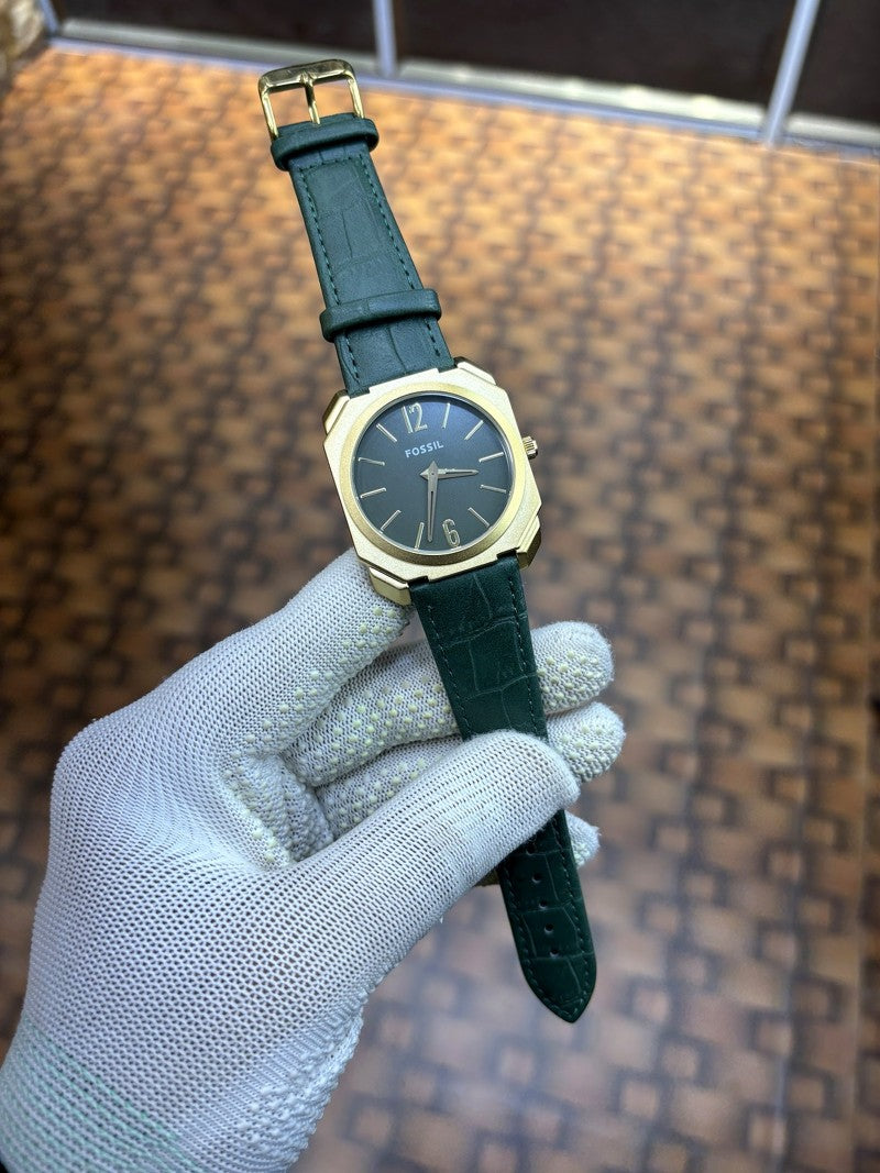 fossil ultra slim gold green