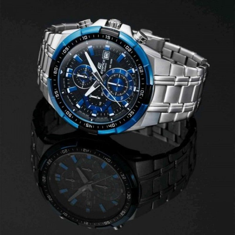 EDIFICE CASIO SILVER BLUE DIAL