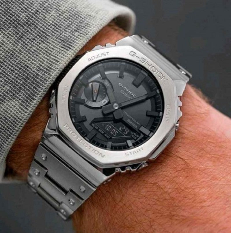 G SHOCK GM 2100 SILVER BLACK