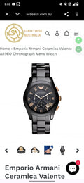 emporio Armani ceramica valente ar1410 chronograph mens watch