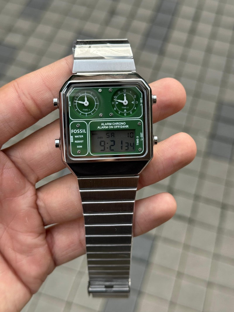 Fossi l Vintage Silver Green