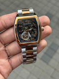 Richard Mill e Open Heart Skeleton Rectangular Two Tone Black Dial