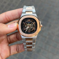 Patek Phillep e Skeleton Automatic Rose Gold Two Tone Black Dial