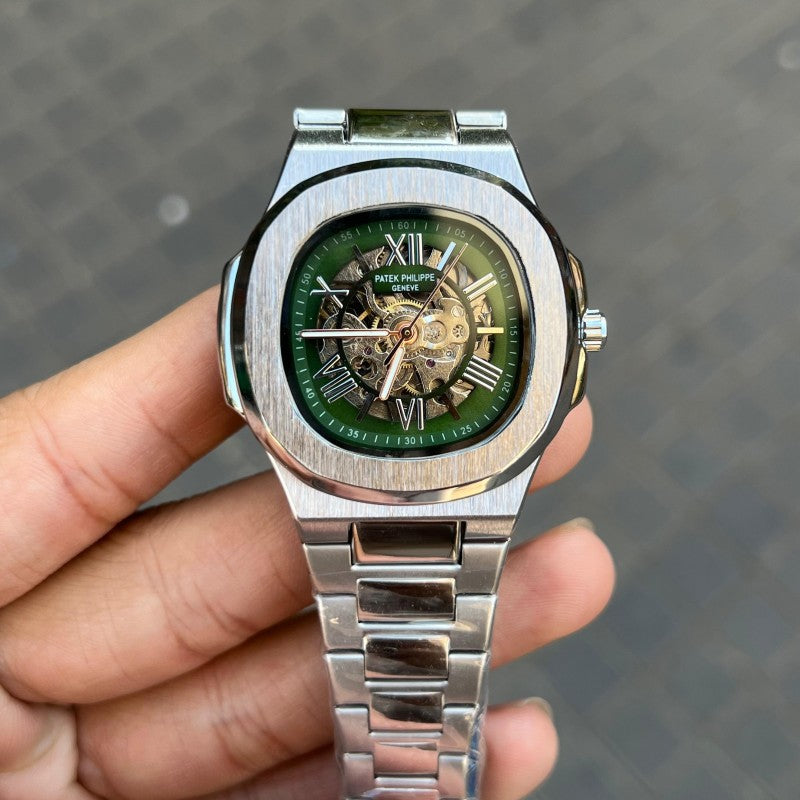 Patek Phillep e Skeleton Automatic Silver Green