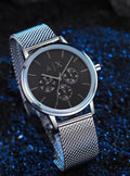 Arman i Exchange Chronograph Silver Black Mesh Strap