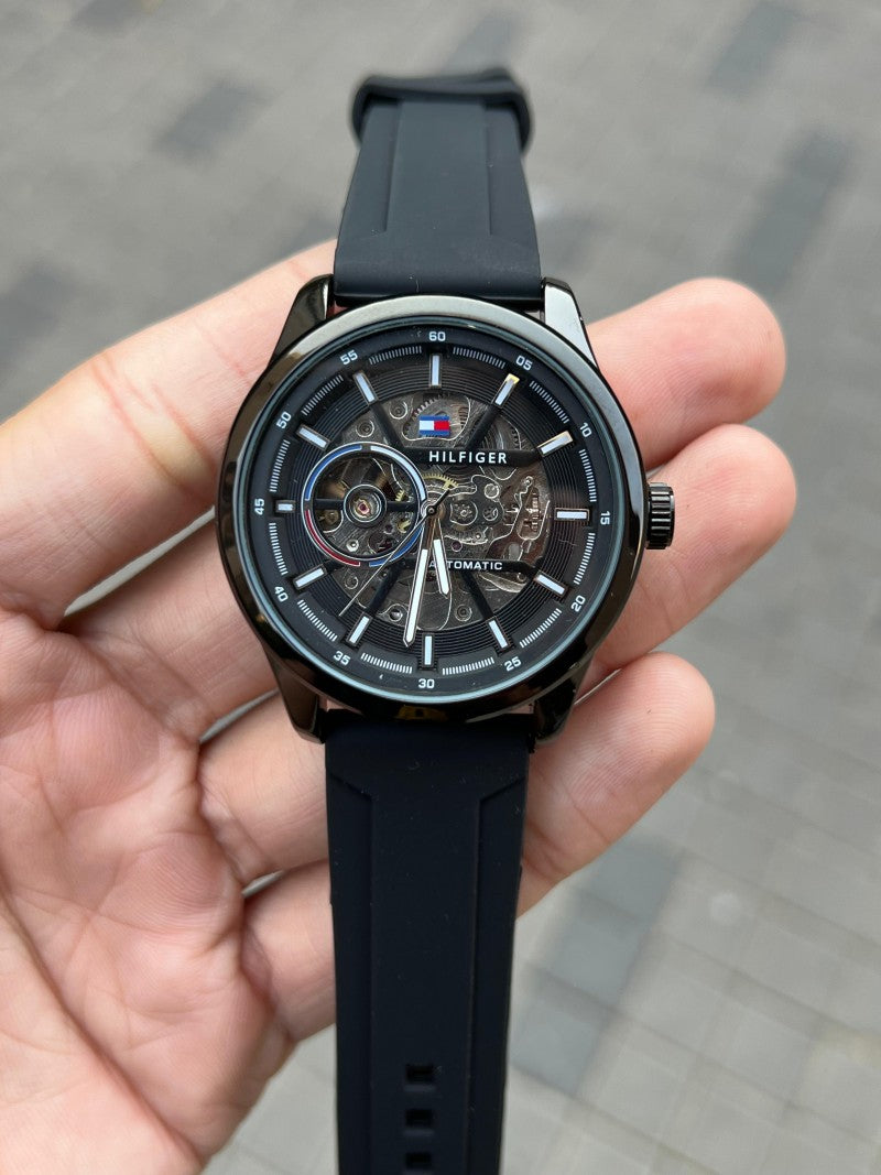 Tommy Hilfige r Automatic Full Black Silicone