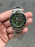 Emporio Arman i Automatic Skeleton Open Machine AAA Silver Green