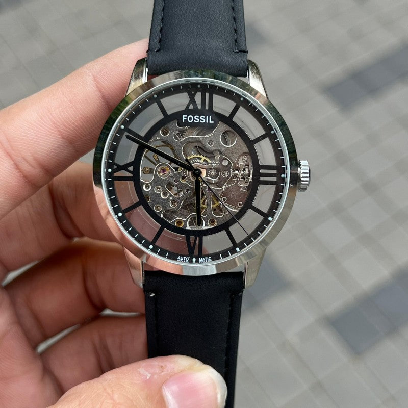 Fossi l Townsman Automatic Silver Black