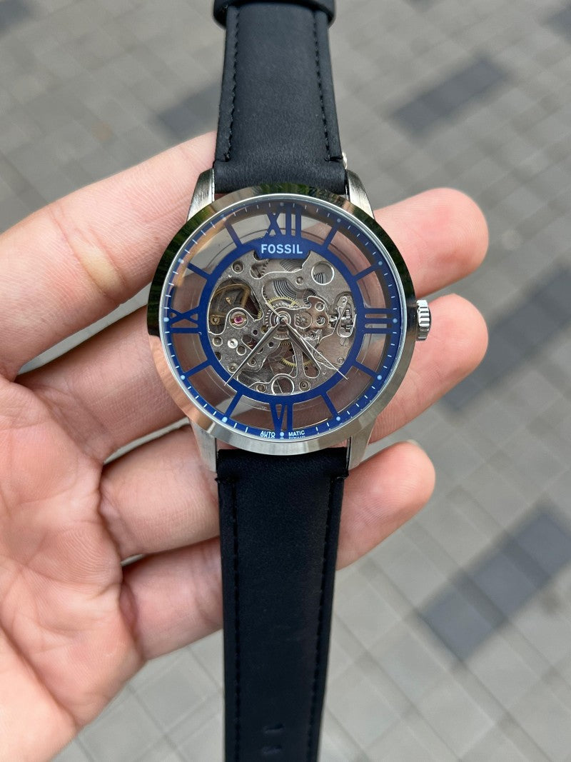 Fossi l Townsman Automatic Silver Blue