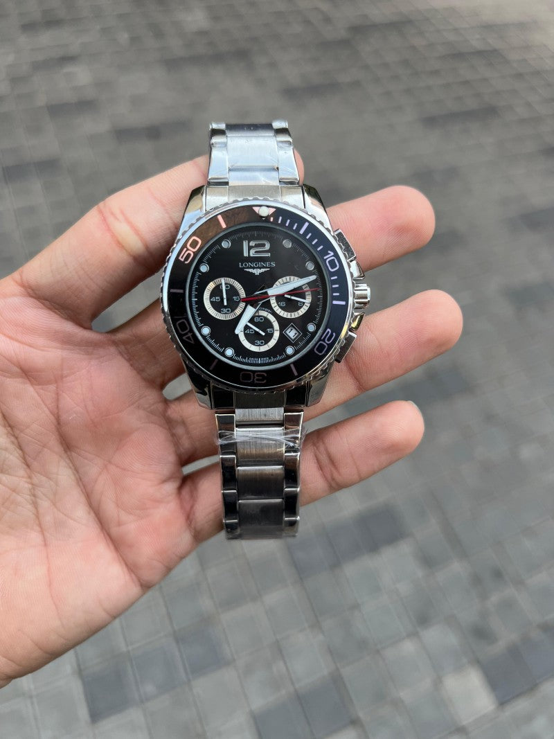 Longine s Hydro Chronograph Silver Black
