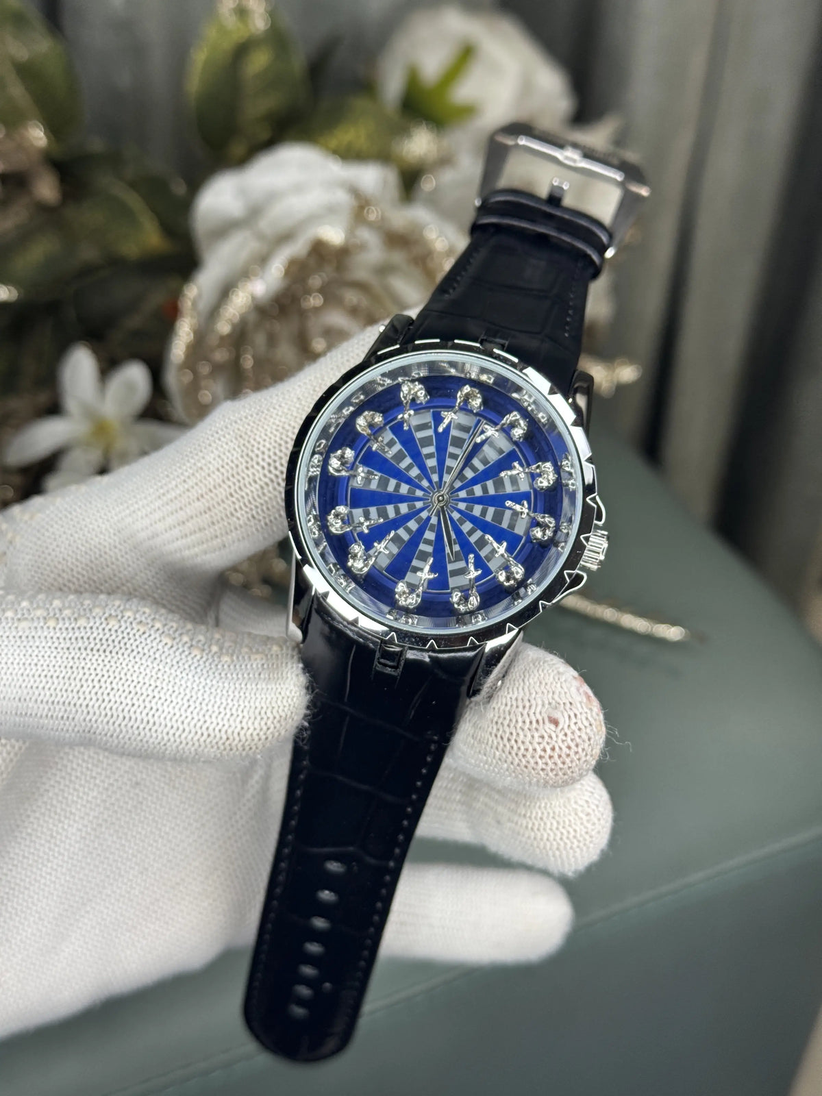 Roger Dubuis Silver Blue Premium Quartz Watch