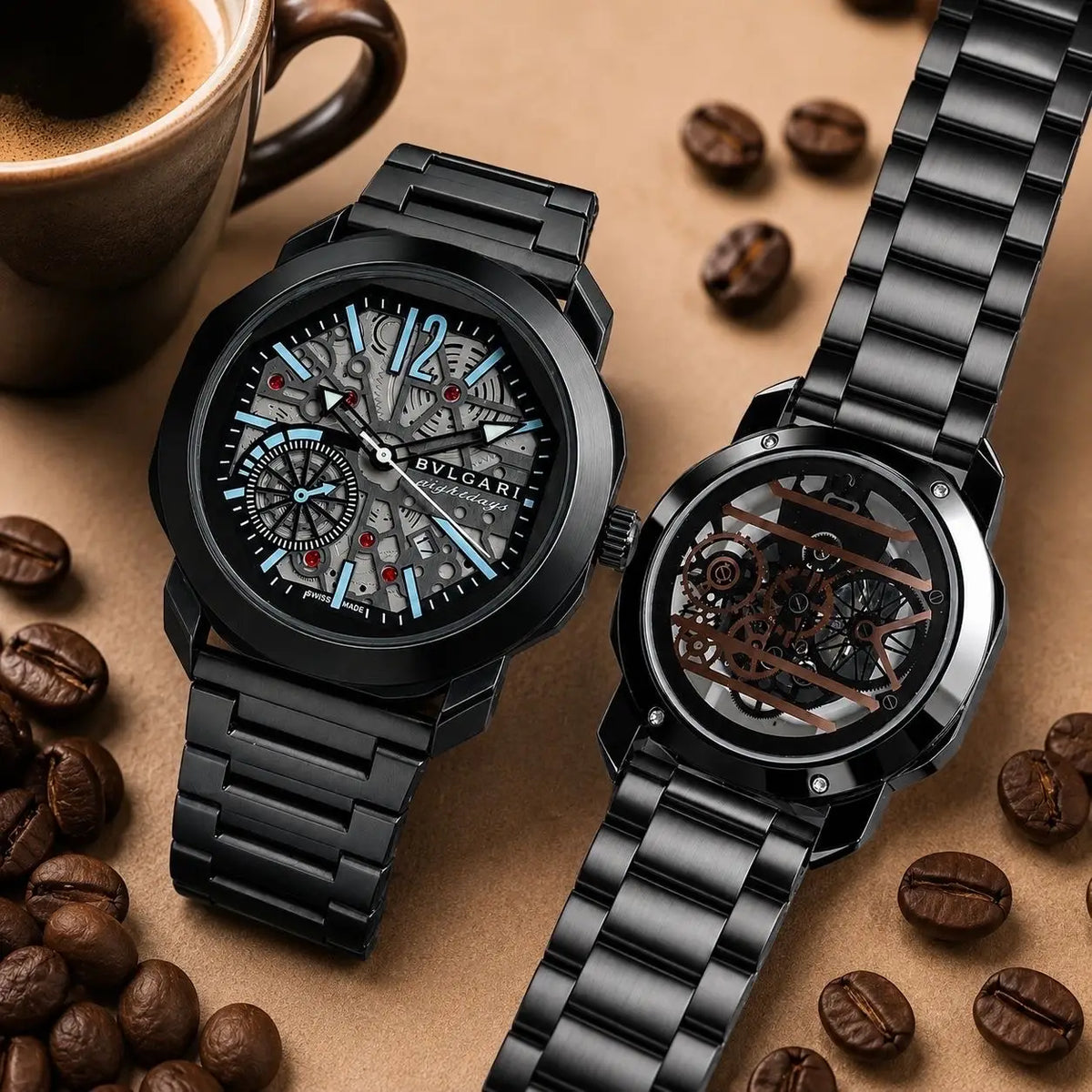 bvlga ri  black chain premium watch