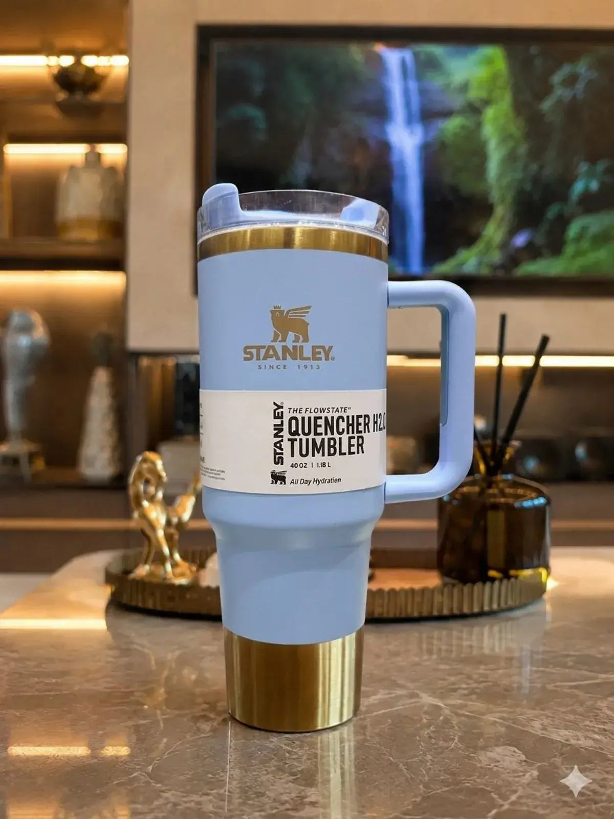 Stanley Quencher Tumbler Copper Bottom Sky Blue