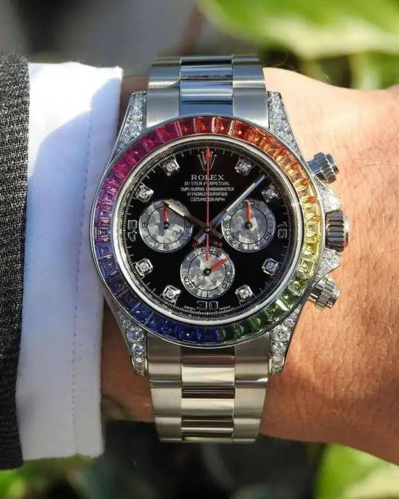 Rolex Cosmograph Daytona Rainbow watch Silver