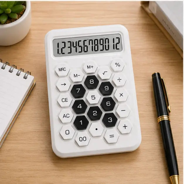 Calculator Hexagonal Candy White