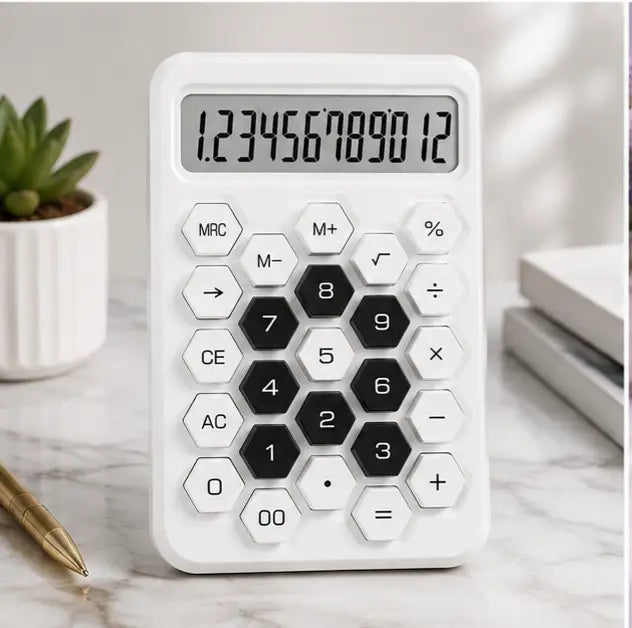 Calculator Hexagonal Candy White