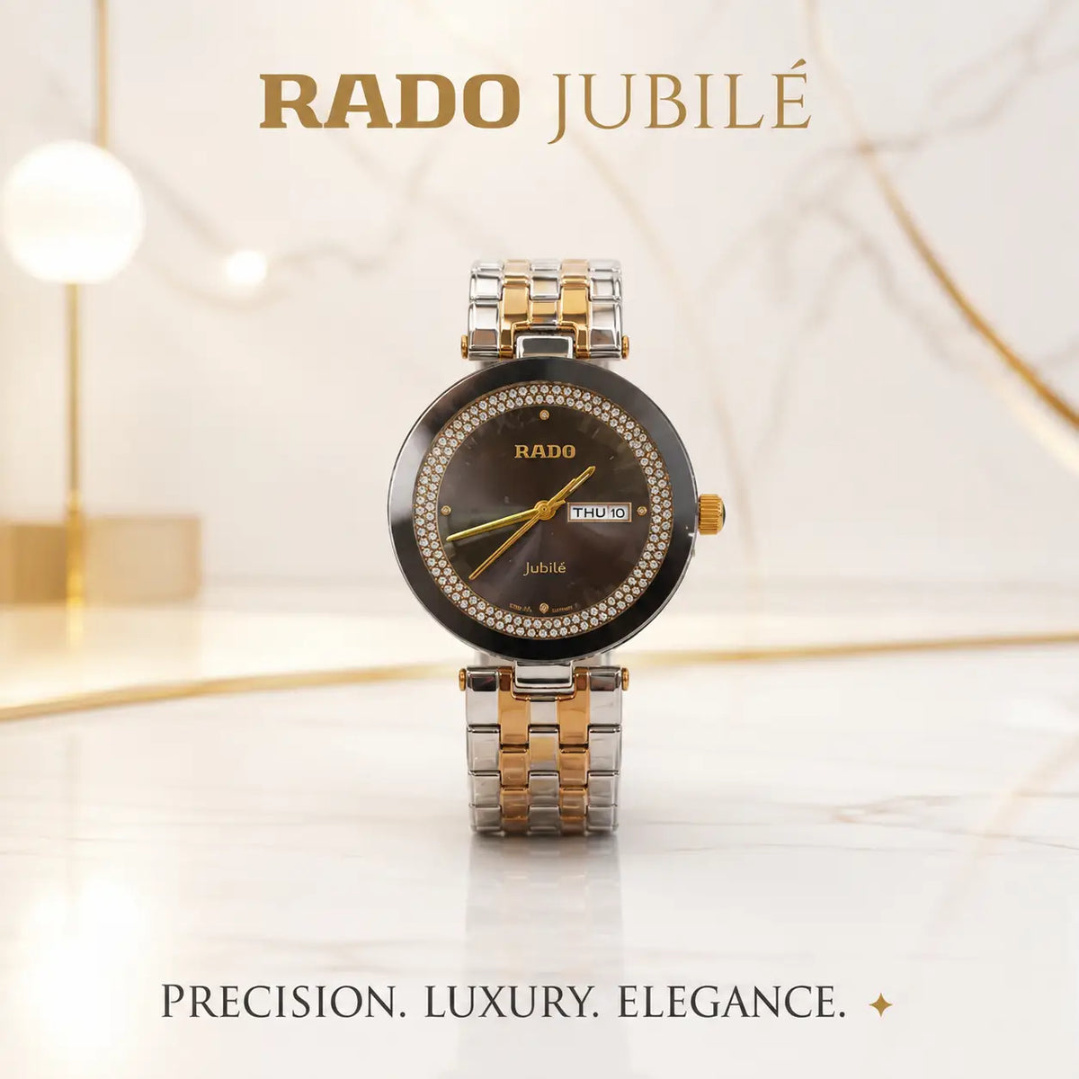 Raddo Daimond Ladies 2Ton silver black gold