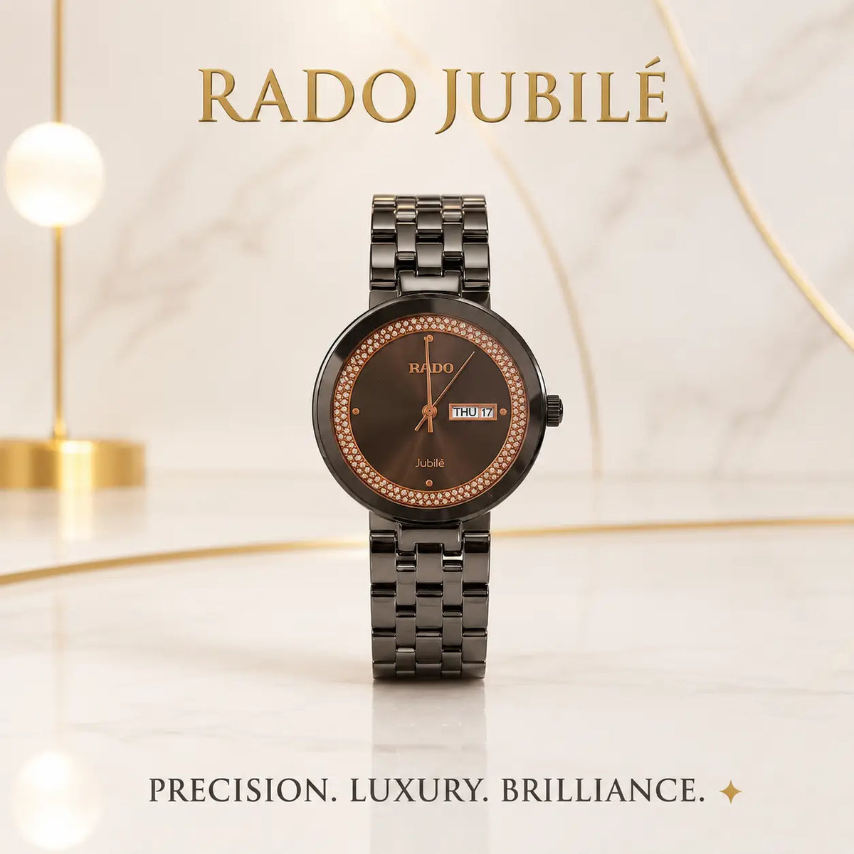 Raddo Daimond Ladies black rose gold