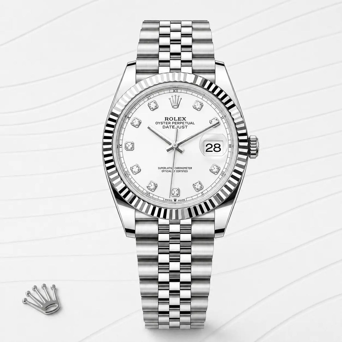 ROLEX JUST DATE SILVER WHITE DIAL