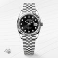 ROLEX JUST DATE SILVER BLACK  DIAL