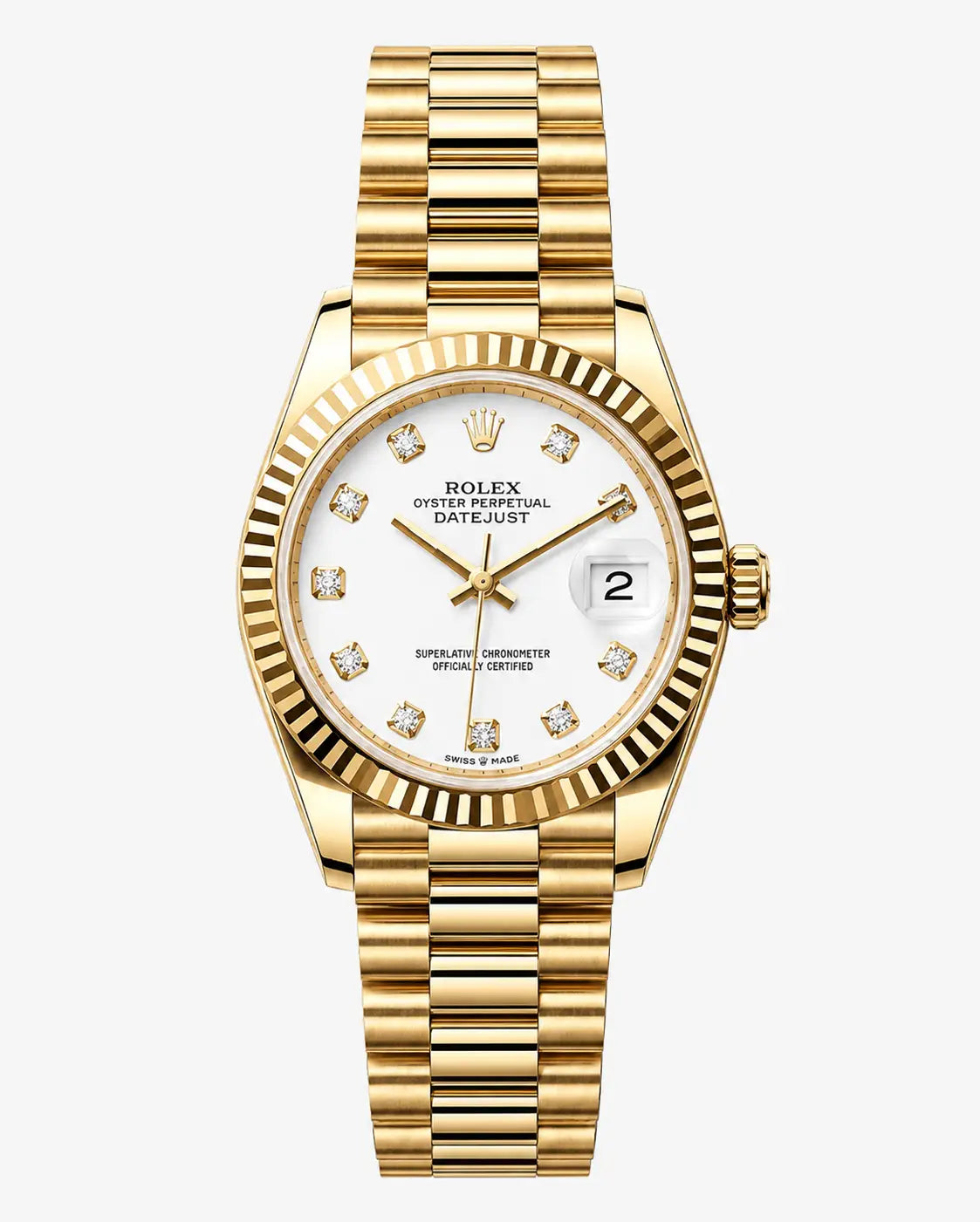 ROLEX JUST DATE GOLD WHITE  DIAL