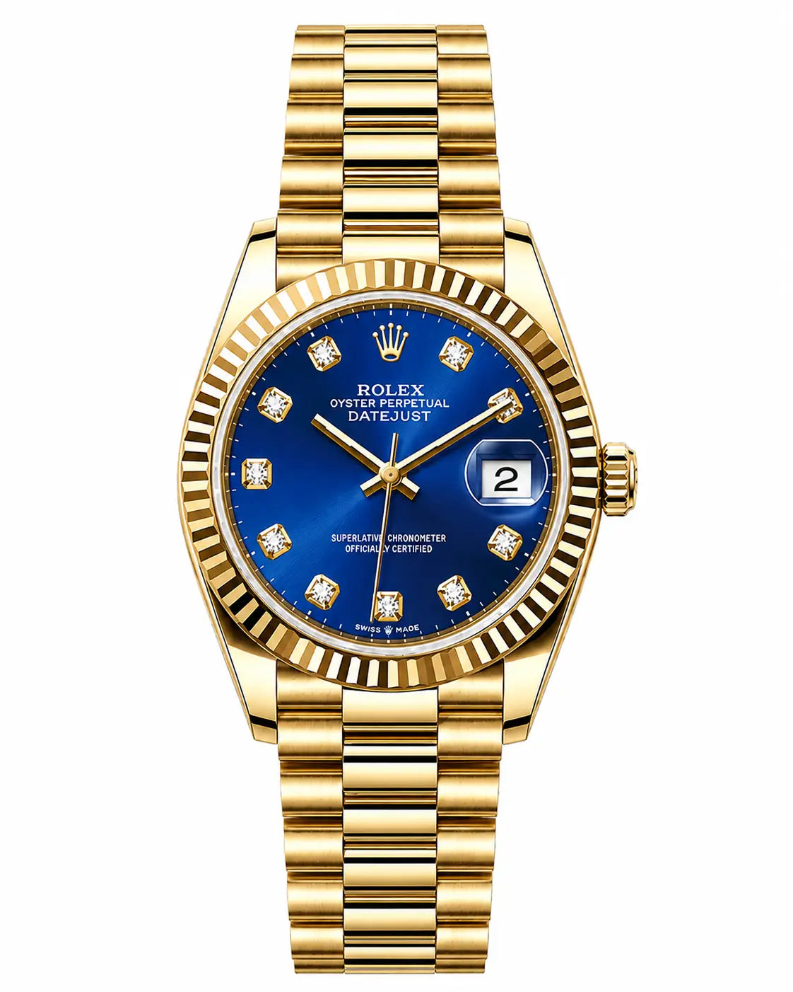 ROLEX JUST DATE GOLD BLUE DIAL
