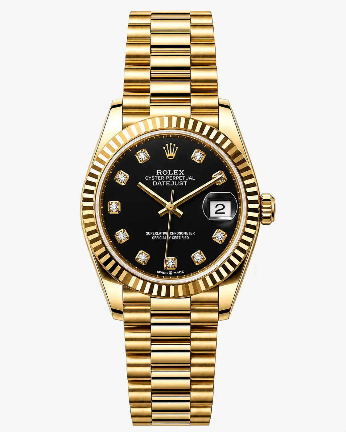 ROLEX JUST DATE GOLD BLACK DIAL