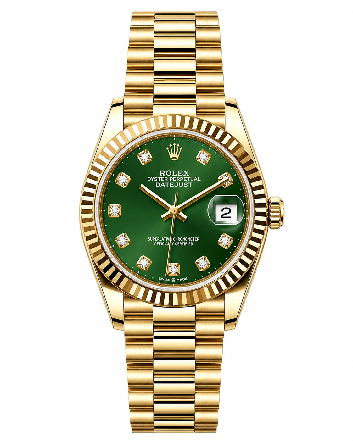 ROLEX JUST DATE GOLD GREEN  DIAL