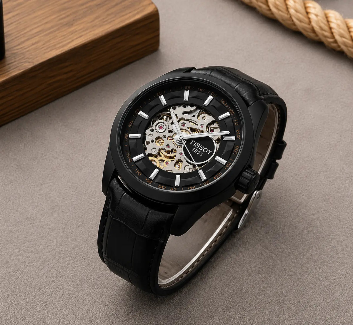 Tissot 1853 skeleton Automatic Full Black