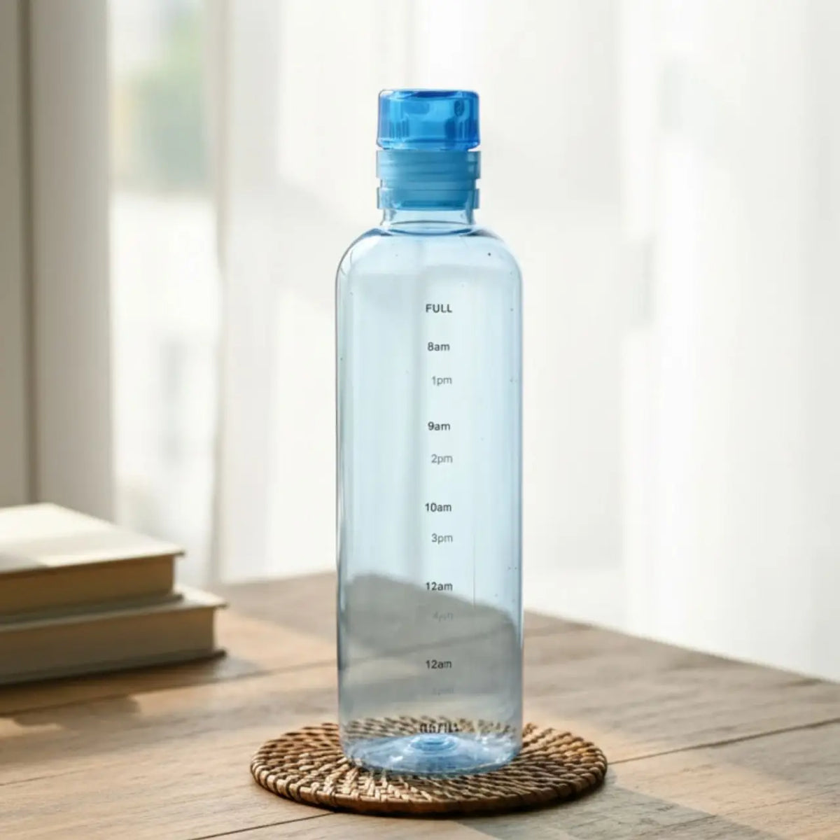 Transparent Color Bottle with Time Scale Blue